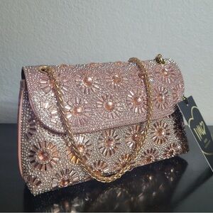 Elegant Pink Embellished Women's Bag